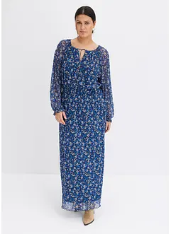 Gebloemde maxi jurk van mesh, bonprix