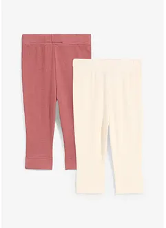 Geribde baby leggings (set van 2), bonprix