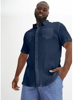 Overhemd van katoen in crinkle look met korte mouwen, bonprix
