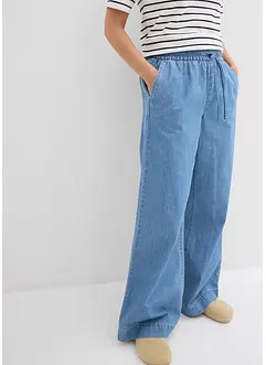 Wide leg jeans mid waist met comfortband, bonprix