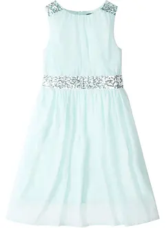 Chiffon meisjes jurk met paillettenband, bonprix