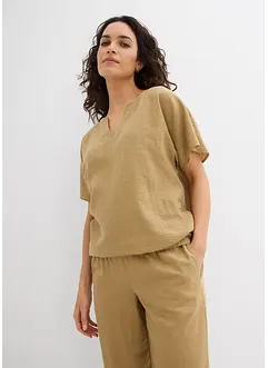 Oversized blouse met elastische zoom, bonprix