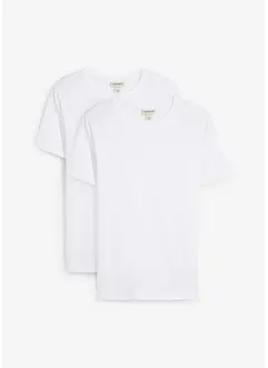 T-shirt van biologisch katoen, slim fit (set van 2), bonprix