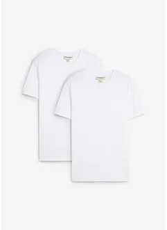 T-shirt ( set van 2) van puur biologisch katoen, slim fit, bonprix
