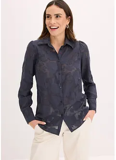 Blouse van jaquard chiffon, bonprix