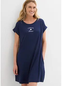 Jersey jurk met borduursel van een vicose-elastanmix, bonprix