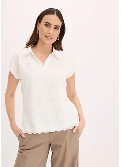 Poloshirt met kant, bonprix