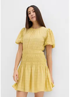 Mini jurk met gesmokt inzetstuk, bonprix