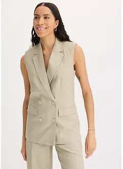 Linnen blazer zonder mouwen, bonprix