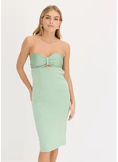 Strapless jurk met glanzend satijn, bonprix