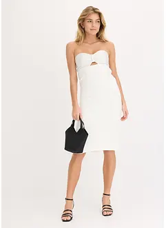Strapless jurk met glanzend satijn, bonprix