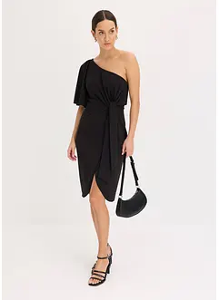One-shoulder jurk met plooien, bonprix