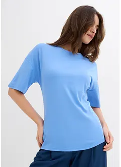 T-shirt met ritsdeials van een viscosemix, bonprix
