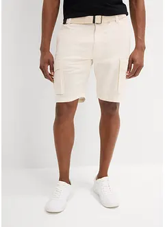 Cargo bermuda met linnen en riem, regular fit, bonprix