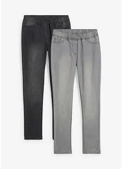 Jegging met mid waist (set van 2), bonprix