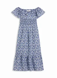 Boho midi jurk van licht katoen met een carmen-hals, bonprix