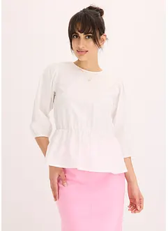 Blouse met pofmouwen en diep uitgesneden achterkant, bonprix