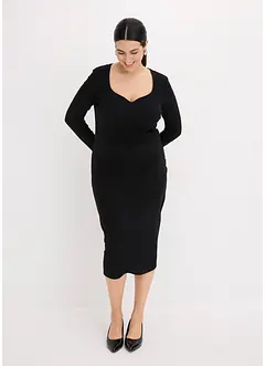 Geribde midi jurk, bonprix