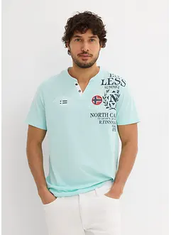 Henley shirt met korte mouwen van biologisch katoen, bonprix