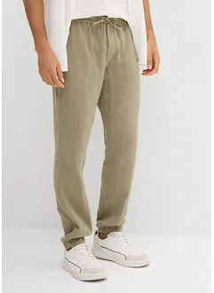Regular fit instapbroek van mousseline, tapered, bonprix