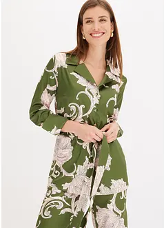 Gedessineerde blouse met satijn, bonprix