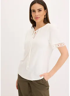 Shirt tuniek met kanten lint, bonprix