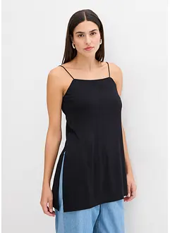 Asymmetrische top met spaghettibandjes van viscosemix, bonprix