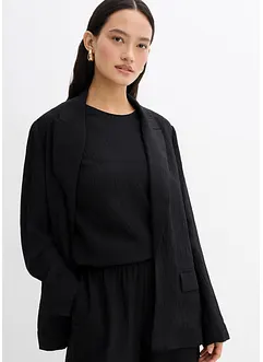Blazer van een gestructureerde crinkle-viscosemix, bonprix