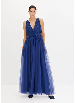 Maxi jurk van tule en kant, bonprix