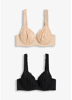 Beugel bh met sierlijk kant (set van 2), bonprix