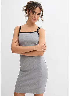 Jurk met bandjes en contrasterende zoom, bonprix