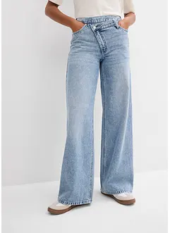 Wide leg jeans, mid waist, low stretch, bonprix