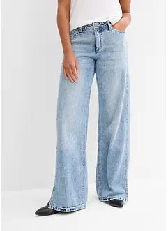 Loose straight jeans mid waist, low stretch, bonprix