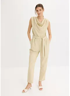 Jersey jumpsuit met schoudervullingen, bonprix