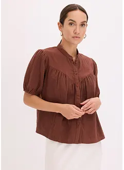 Mousseline blouse met korte mouwen, bonprix
