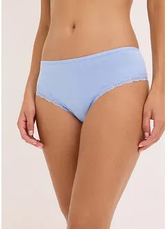 Brazilian slip (set van 4) met biologisch katoen en kant, bonprix