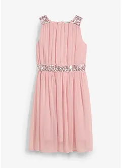 Chiffon meisjes jurk met paillettenband, bonprix