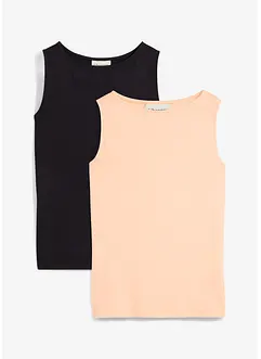 Top van zachte viscose (set van 2), bonprix