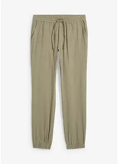 Regular fit instapbroek van mousseline, tapered, bonprix