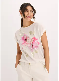Shirt met geweven inzetstuk, bonprix