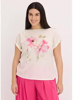Shirt met geweven inzetstuk, bonprix
