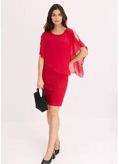 Kanten jurk met fijne chiffon overlay, bonprix