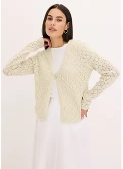 Kort gebreid vest met pailletten, bonprix
