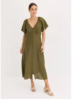 Midi jurk in linnen look, bonprix