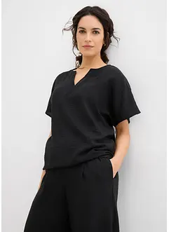 Oversized blouse met elastische zoom, bonprix