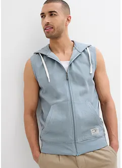 Sweatvest met capuchon in een zachte katoenmix, bonprix