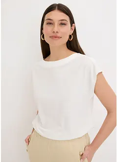 Shirt met passen van satijn, bonprix