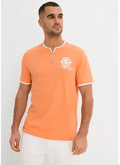 Henley shirt met korte mouwen (set van 2), van biologisch katoen, bonprix