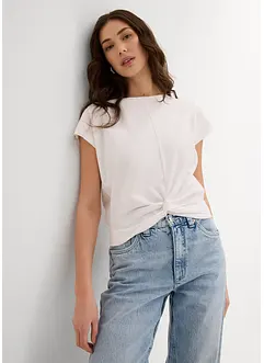 Kort T-shirt met knoopeffect, bonprix
