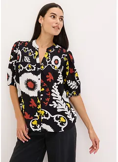 Crinkle blouse met smokwerk van soepele viscose, bonprix